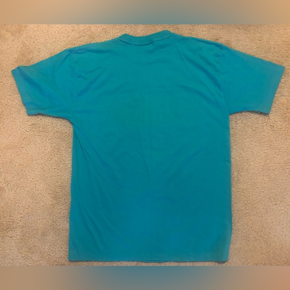 Vintage Snoopy Charles M Schulz Artex T-Shirt 1971 Atlanta Adult Size L Teal - Picture 6 of 6